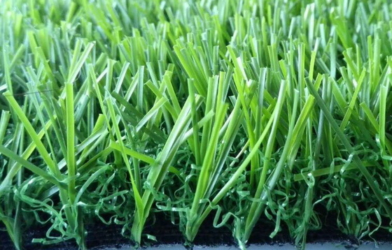 C Shape 30mm Three Tones Color 15750 Density Fake Lawn Turf Grass