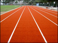 18mm PE Red Running Track Artificial Grass With Good Drainage
